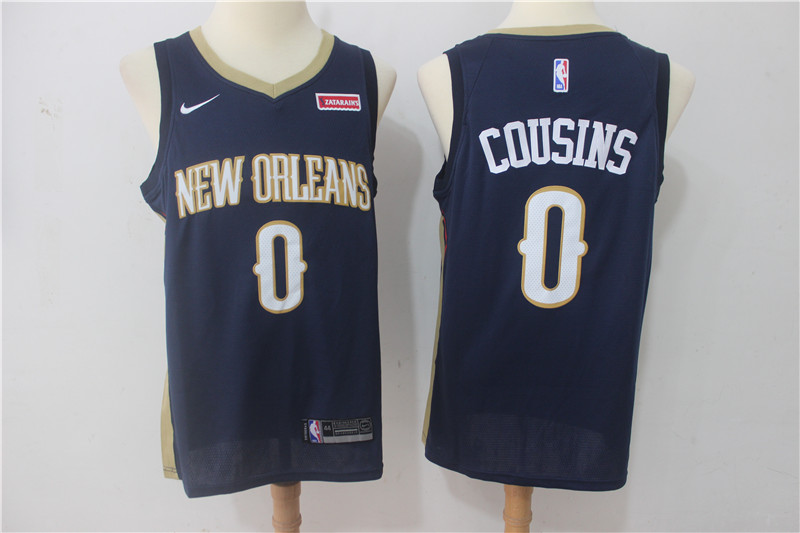 Men New Orleans Pelicans 0 Cousins Blue Game Nike NBA Jerseys